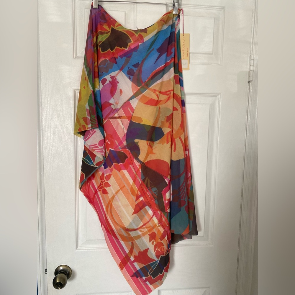 Petit Pois by Viviana Asymmetrical Blouse - Multicolored Abstract OS